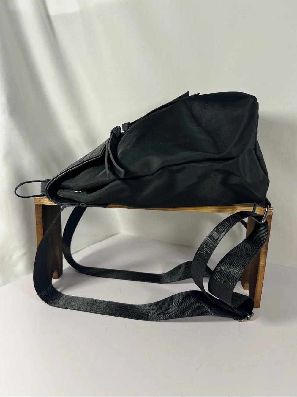 4045: NWT Botkier Black Nylon Leather Foldover Backpack